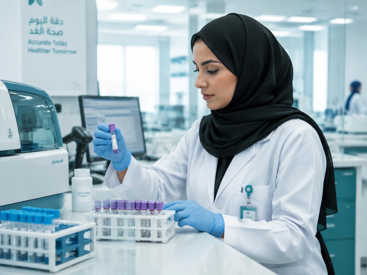 Laboratory technician handling samples